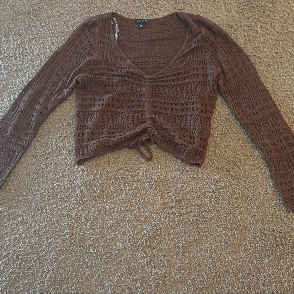 J for Justify Chocolate Crochet Crop Top
